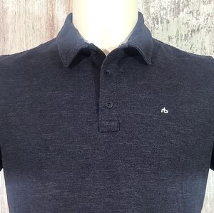 Men's Rag & Bone black/gray polo size Large 80% Cotton 20% polyester